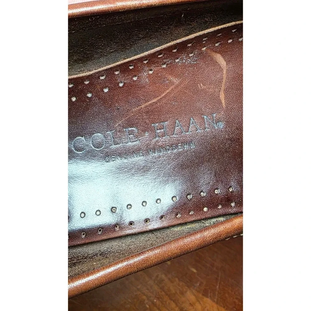 Cole Haan‎ Men Brown Leather Loafers Penny Strap Old Money Grand Core Size 10M